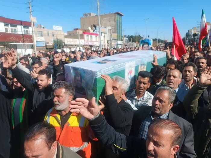 Funeral procession of Mahyar Zanganeh in Abyek, Qazvin his childhood city